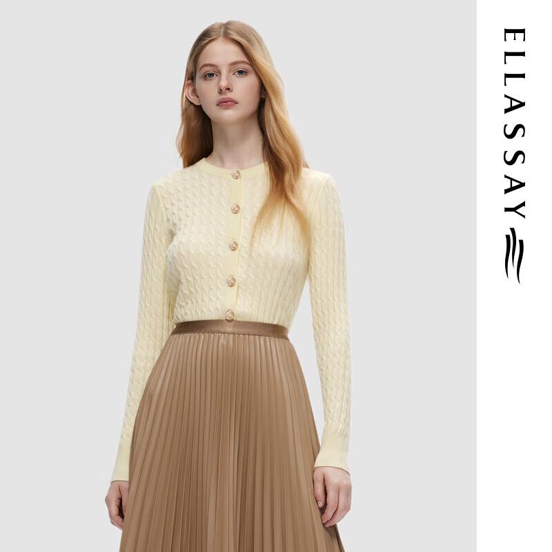 ELLASSAY Женский вязаный кардиган с круглым вырезом