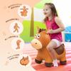 MUKI Ride-On Animal Hopping Horse with Air Pump, Birthday Gift for Kids and Toddlers, Ages 3, 4, and 5 (Curry Beef)