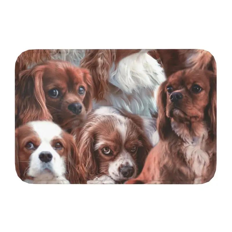 Cavalier King Charles Spaniel Pet Portraits Art Doormat Non-Slip Kitchen Bath Mat Bedroom Balcony Door Floor Entrance Carpet Rug