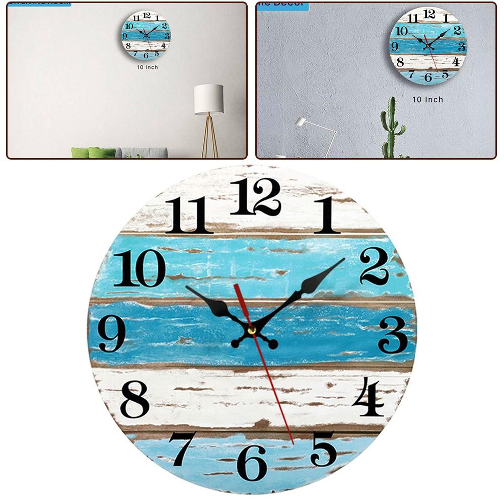 Stylish and Silent Beach Blue Wall Clock for Your Kitchen - Battery Operated