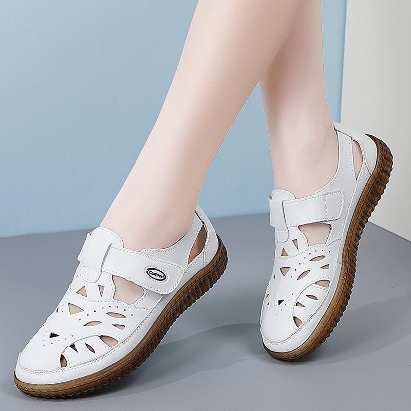 Летние женские римские сандалии Mary Jane Beach Shoes Closed Toe Casual Soft Walking Sandals for Girl Plus Size