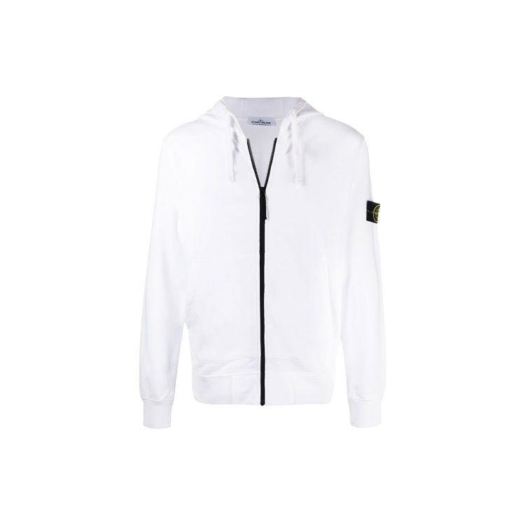 STONE ISLAND Худи на молнии с логотипом, унисекс, белые 741564251-V0001