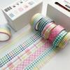6Rolls Aesthetic Decorative Tape 5Meter Per Roll Adhesive Masking Tape for Journal Notebook Scrapbooking Photo Album