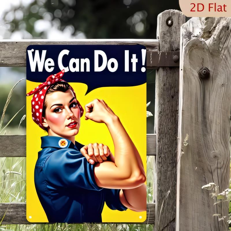 Tin Sign We Can Do It Vintage Poster Style Metal Wall Art for Home Bedroom Office Garage Decor Retro Prop Gift for Women Cou