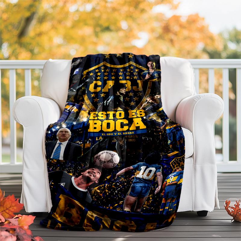 Club Atlético Boca Juniors printed throw blanket—soft,warm;versatile blanket for all seasons—perfect as &air-conditioning throw,nap blanket
