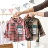 Boys Long Sleeve Plaid Button-Up Shirt for Spring and Autumn