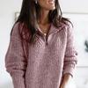 Женский осенне-зимний пуловер на молнии с длинным рукавом, вязаный свитер, пальто