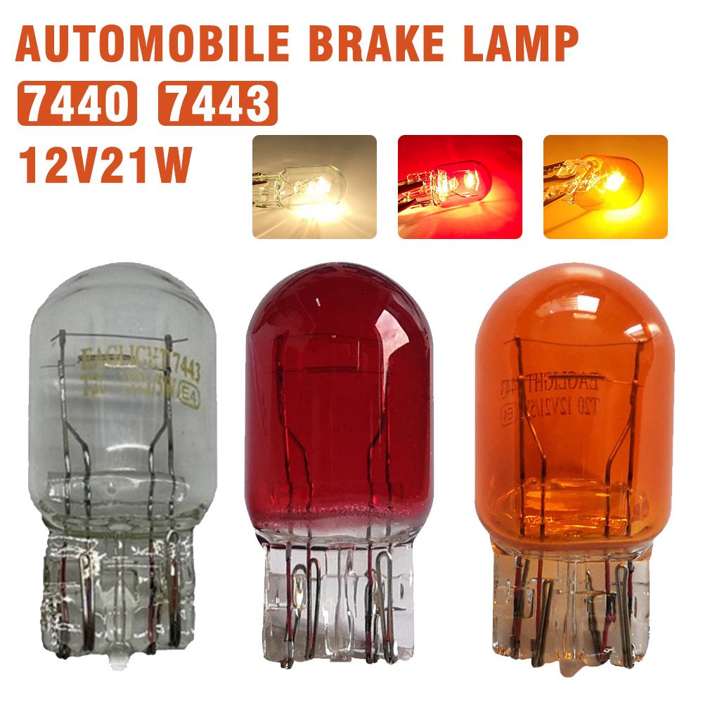 1X 12V Car Halogen Lamp T20 7440 7443 12v W21/5W Warm White Amber Red Brake Bulbs Tail Light Stop DRL Rear Turn Signal DRL