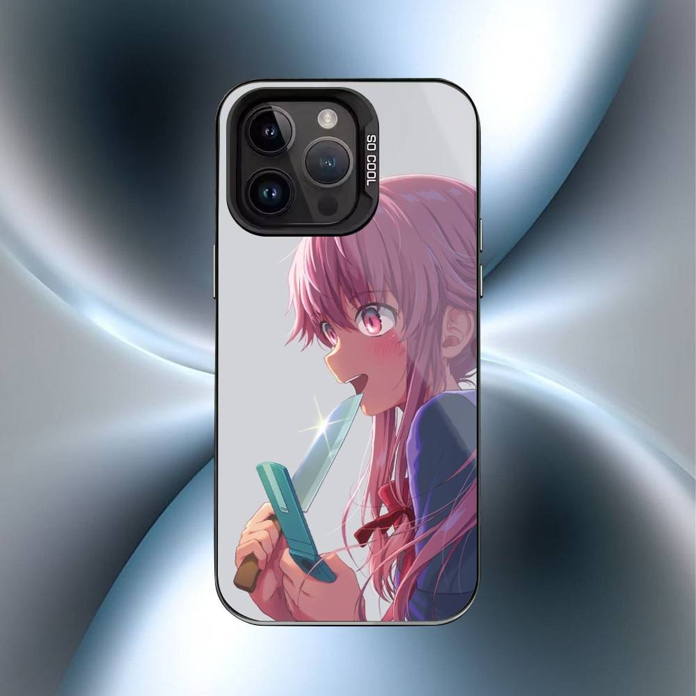 Чехол для телефона M-Mirai N-Nikki Gasai Yuno Аниме Для iPhone17, 16,15,14,13,12 Pro Max Черный Конфетный Матовый Ударопрочный Чехол