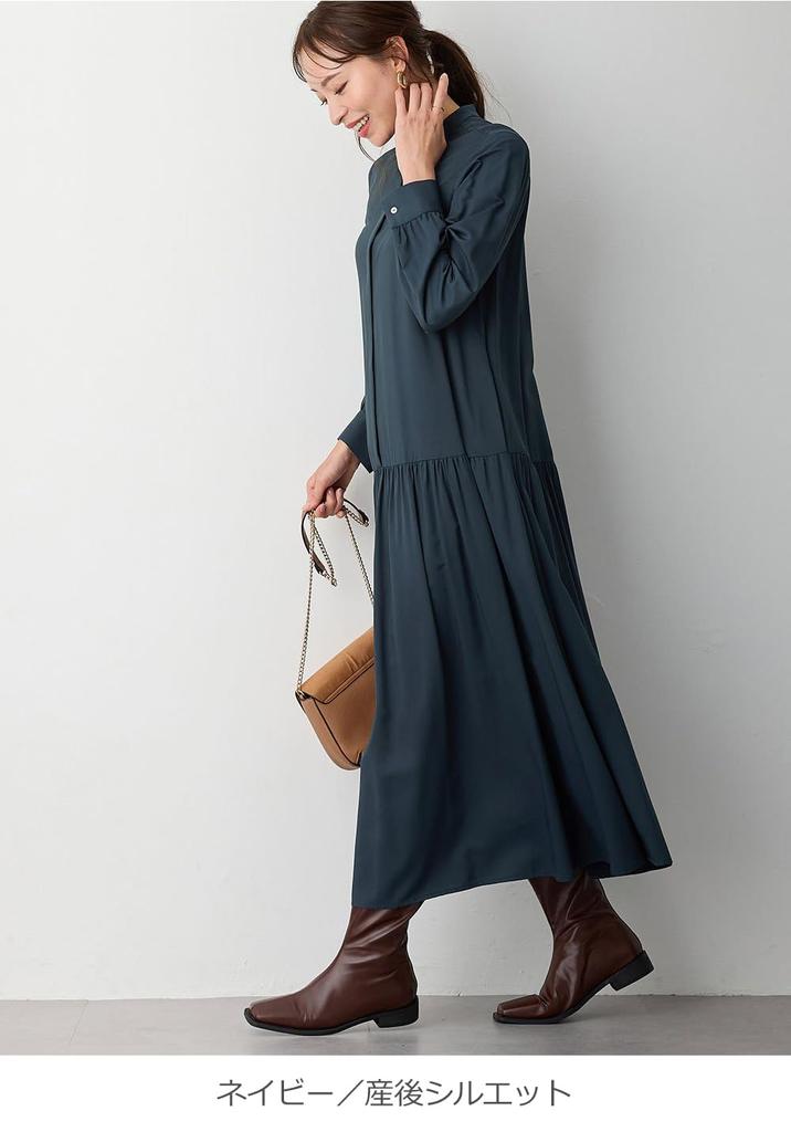 Платье для беременных с низкой посадкой, длинное, открытое, темно-синее, для кормления, 10490170 [ANGELIEBE] Платье, талия, рукав, спереди, дородовое, послеродовое, длинное, свободное, женское, L,