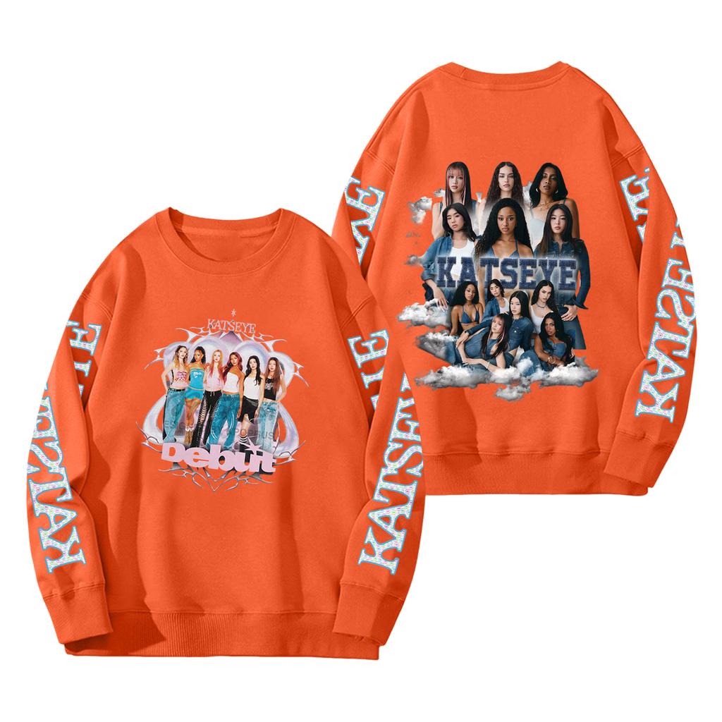 Women's Fashion Long Sleeve Print Round Neck Loose Pullover Sweater Top