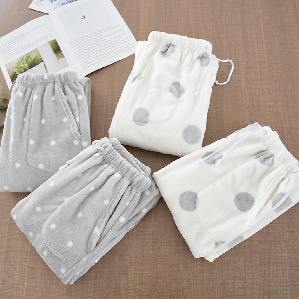 Женские термофлисовые карманы пижамные теплые повседневные брюки домашние пижамные штаны