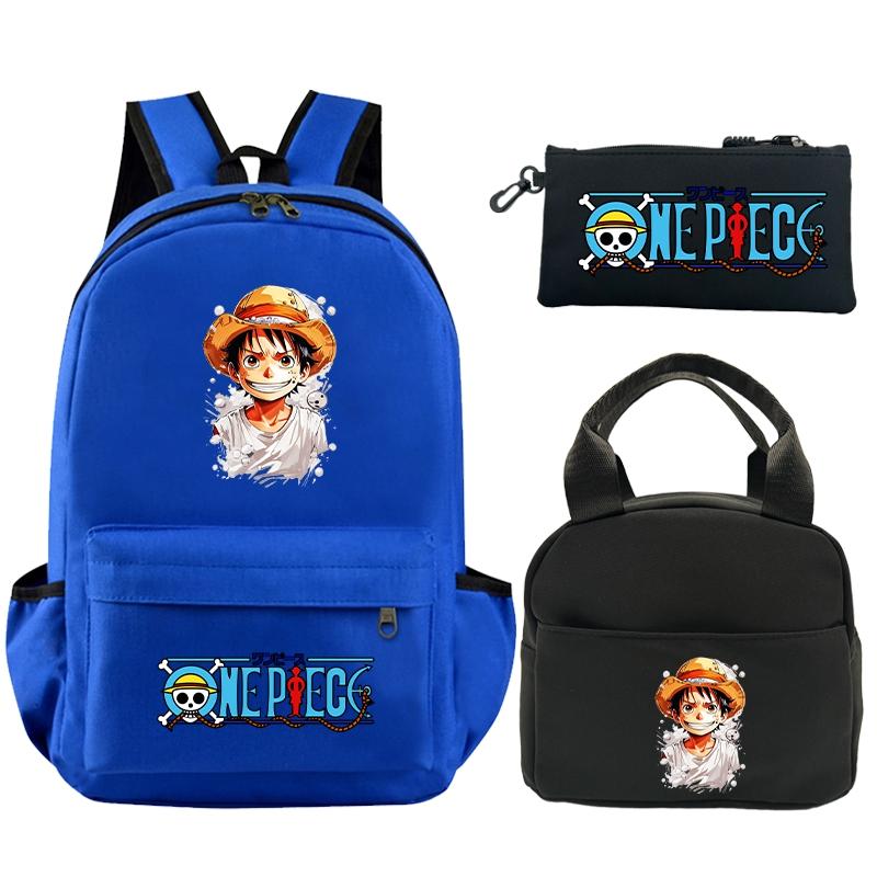 3 шт./компл. рюкзак, цельный рюкзак с принтом в стиле аниме, сумка для обеда, пенал для подростков, детский школьный рюкзак для девочек и мальчиков