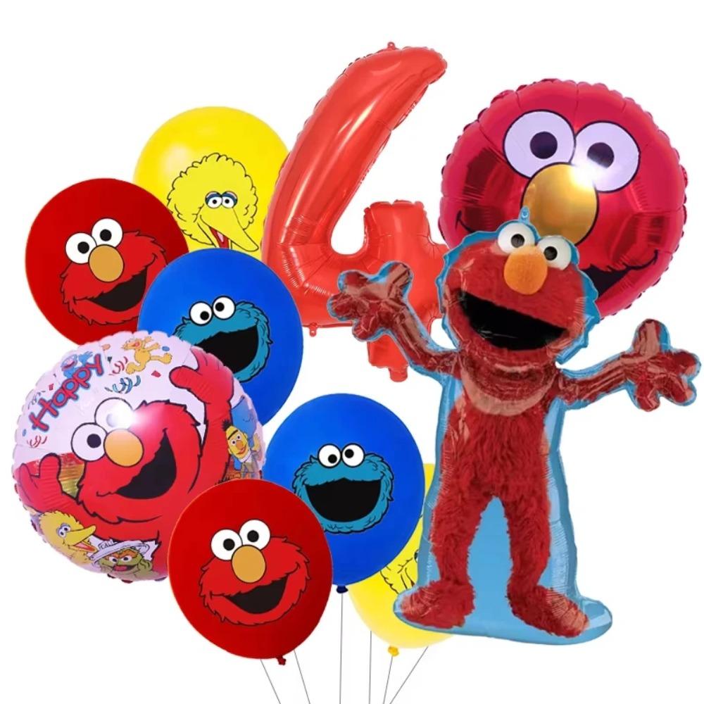 Cartoon Sesames Birthday Party Decoration Cute Biscuits Monster Balloons Cup Plate Banner Cake Topper for Party Favors Supplies