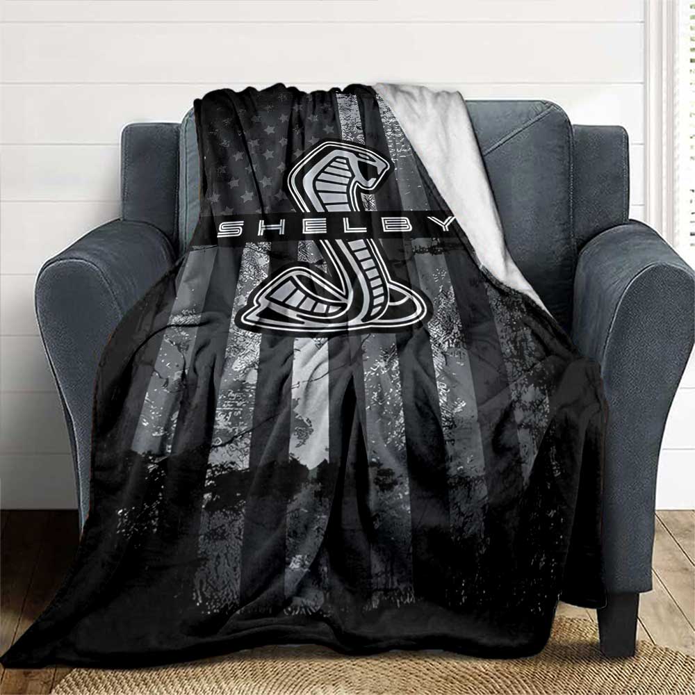 Shelby Cobra Logo Throw Blanket Comfortable Perfect for Sofa Couch Office Bed Picnics Four Seasons Multipurpose Stylish Decor Best Holiday Gift Y19