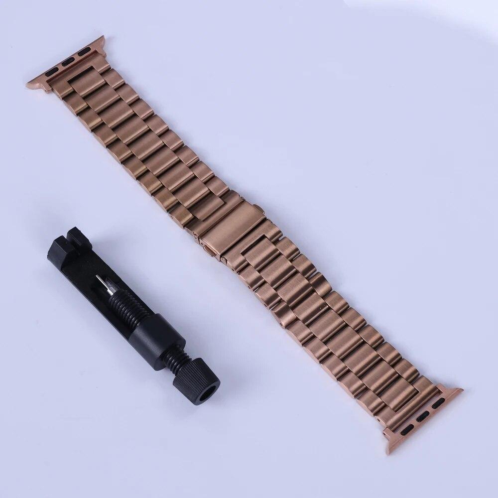 Классический металлический ремешок для Apple Watch Ultra 2, 49 мм, 45 мм, 41 мм, 40 мм, 44 мм, 42 мм, 38 мм, ремешок из нержавеющей стали для iWatch Series 9, 8, 7, 6, 5, 4 SE 3 Correa