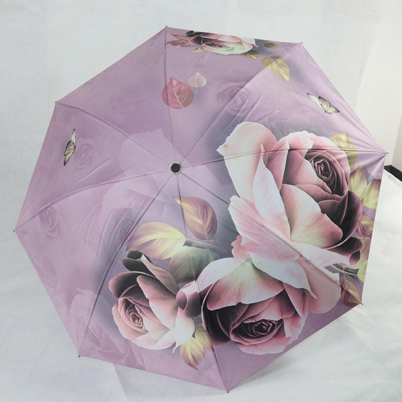 Утолщенный виниловый зонт, складной двусторонний зонт с принтом «солнечный дождь», зонтик двойного назначения, усиленный ветрозащитный зонт