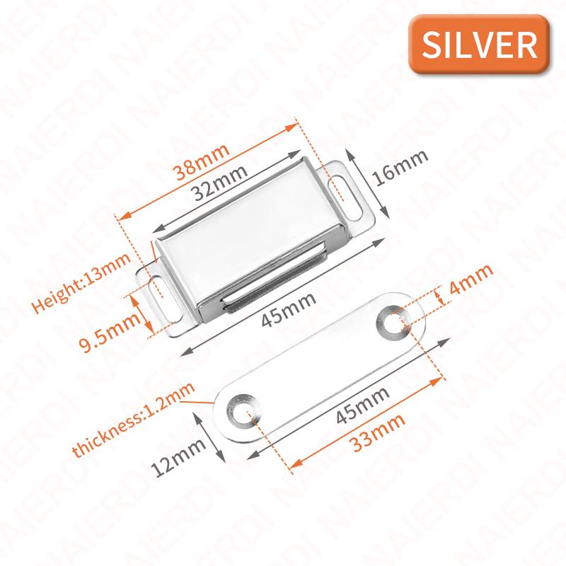 NAIERDI 5 Pieces Magnetic Cabinet Door Catch Stainless Steel Drawer Cabinet Catches Door Latch for Kitchen Cupboard Closet