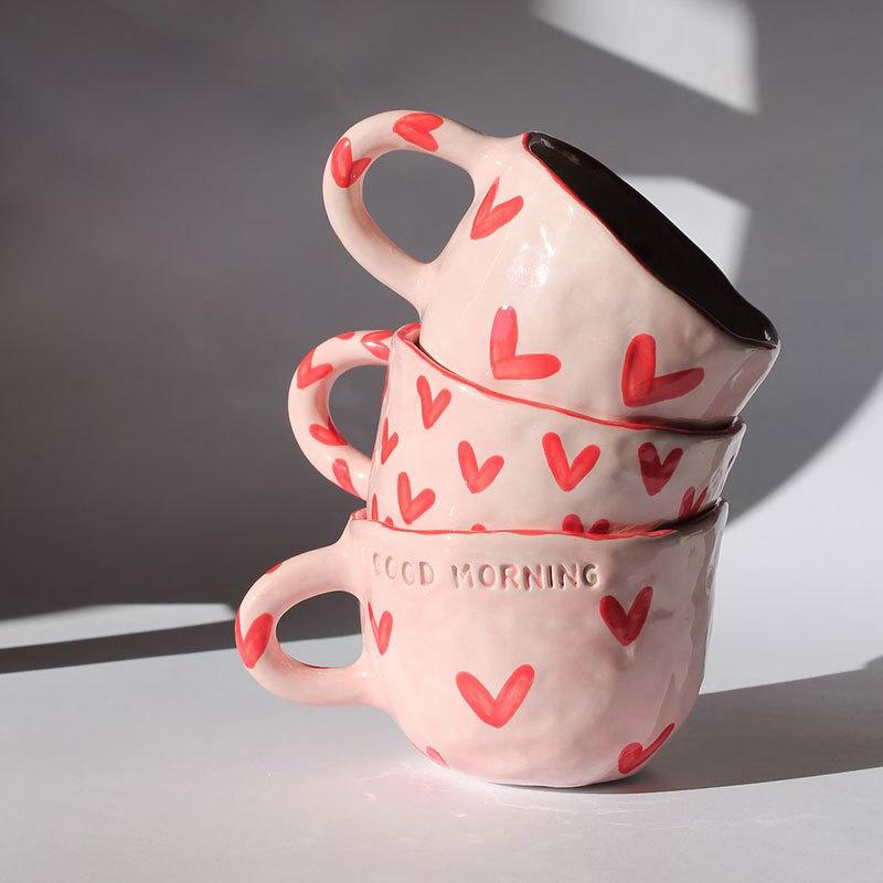 Творческая кружка Love Mug, высококачественная керамическая кружка для воды, домашняя кружка для пары, милая офисная изящная кофейная кружка