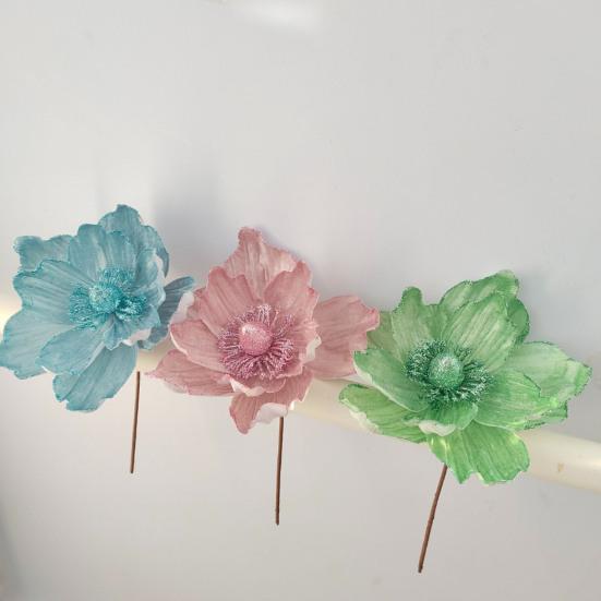 Блестящий искусственный цветок Рождественское украшение DIY Рождественская елка Венок Украшения Искусственный цветок пуансеттии для Рождества Нового года Свадебной вечеринки Праздника