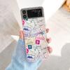 Для Samsung Galaxy Z Flip 4 3 Чехол с наклейкой и штампом, окрашенный прозрачный противоударный жесткий чехол для Samsung Z Flip4 Zflip3 Чехол