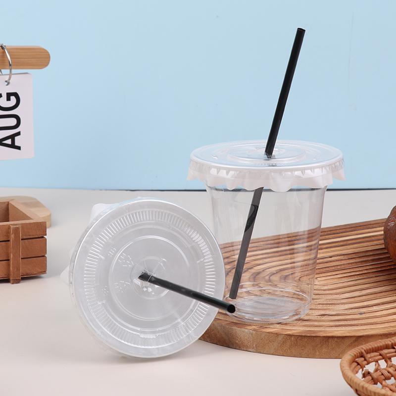 10 шт. 360/420/520 мл пластиковые стаканы с соломинками и крышками, стакан для закусок и напитков, стакан для холодных напитков, прозрачный одноразовый пластиковый стакан ПЭТ, стакан для боба-молочного чая