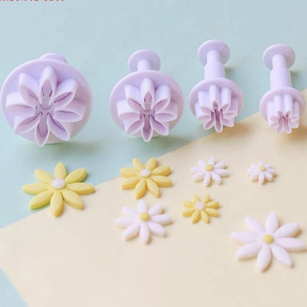 4pcs Mini Flower Daisy Polymer Clay Cutter INS Designer DIY Jewelry Texture Modeling Floral Decoration Spring Press Cutting Mold