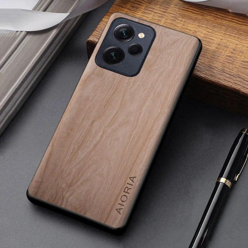 Чехол для Xiaomi Poco X5 X6 M6 Pro 4G 5G, уникальный легкий чехол из искусственной кожи с деревянным узором для POCO X5 Pro, чехол Funda