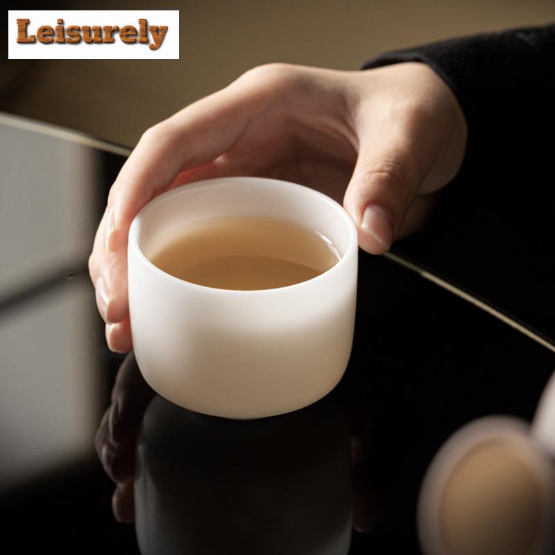 Handmade Fair Jade Clay Porcelain Tea Cup Personal Master Cup Single Tea Bowl Water Mug Meditation Cup Kung Fu Teaset Drinkware