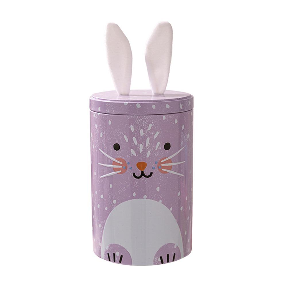 Cute Easter Bunny Tin Box Vintage Storage Gift Box Creative Iron Bucket Ornament Party Favors