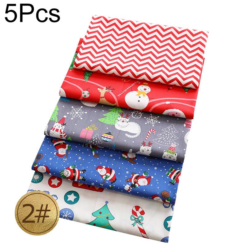 5pcs/Lot Sewing Quilting Fabrics Handmade Material Printed Cloth 25x25cm Patchwork DIY Christmas Series Cotton Fabric