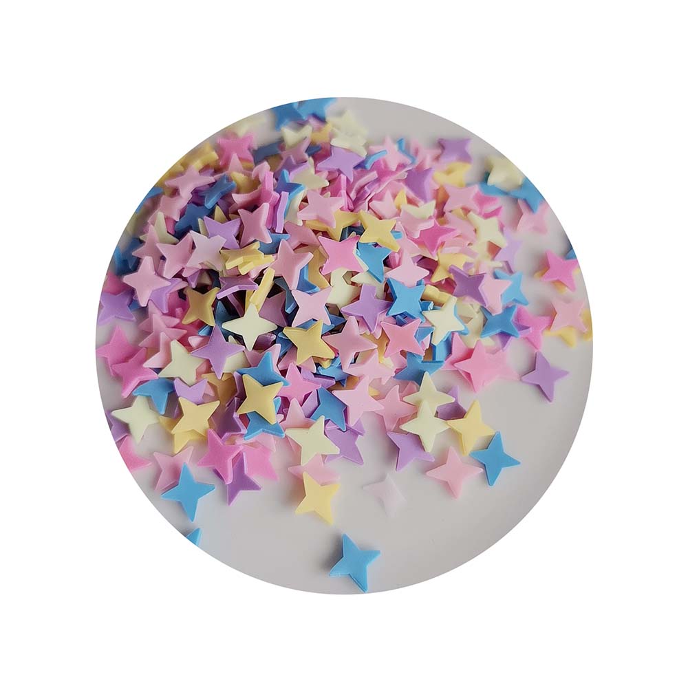 1kg Creative Colorful Star Romantic Handmade Charms Polymer Shimmering Thin Clay Pieces Great for Scrapbooking