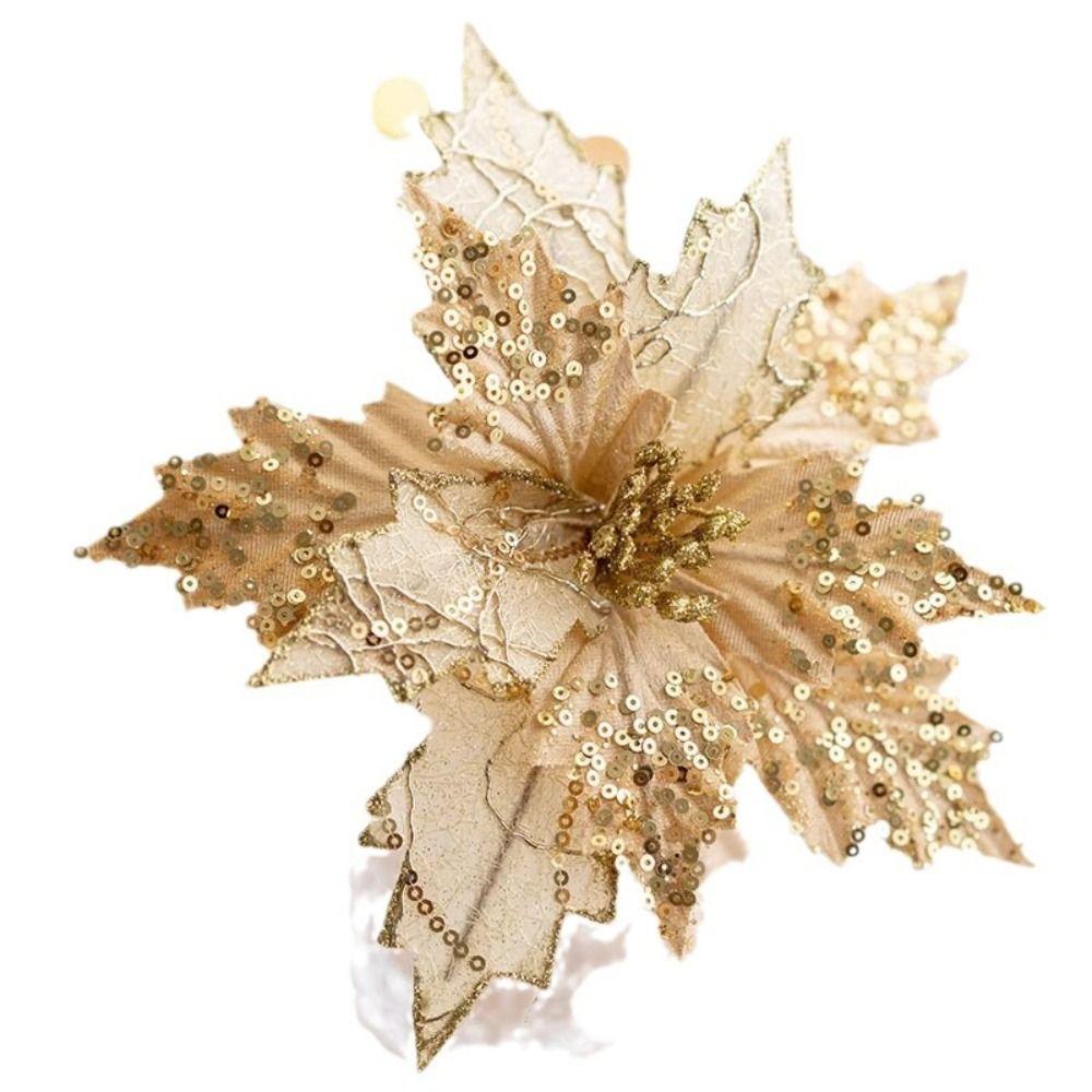 Ткань Пластик Рождественские Искусственные Цветы Сделай Сам Украшение Елочные Украшения Новый Год