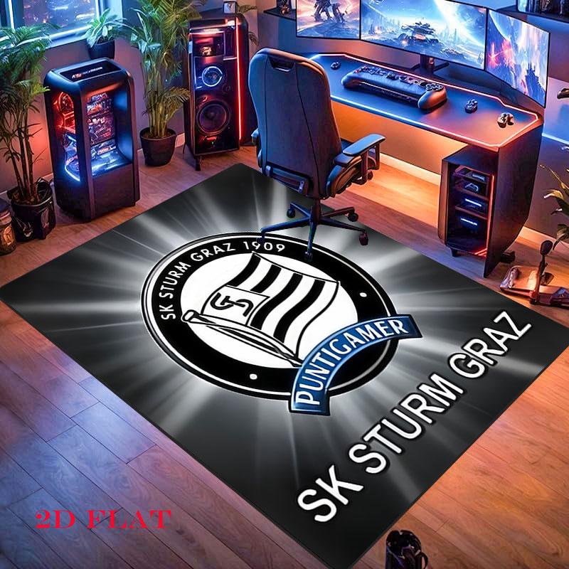SK Sturm Graz logo Carpet Rug for Living Room Bedroom Home Sofa Decoration,Kids play Nonslip Floor Mat