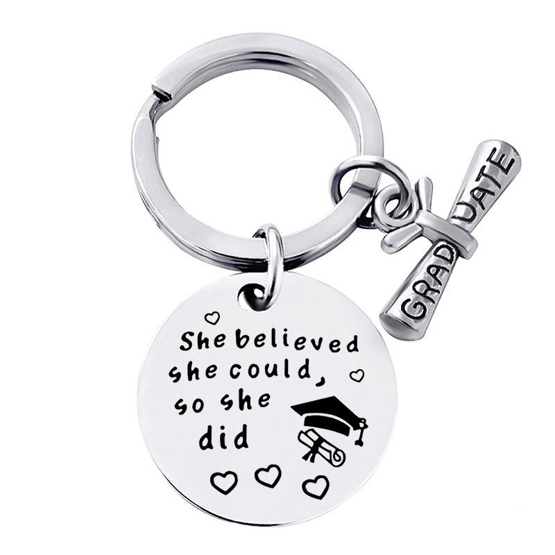 Подарок на выпускной из нержавеющей стали брелок кольца держатель для ключей декорированный креативные аксессуары