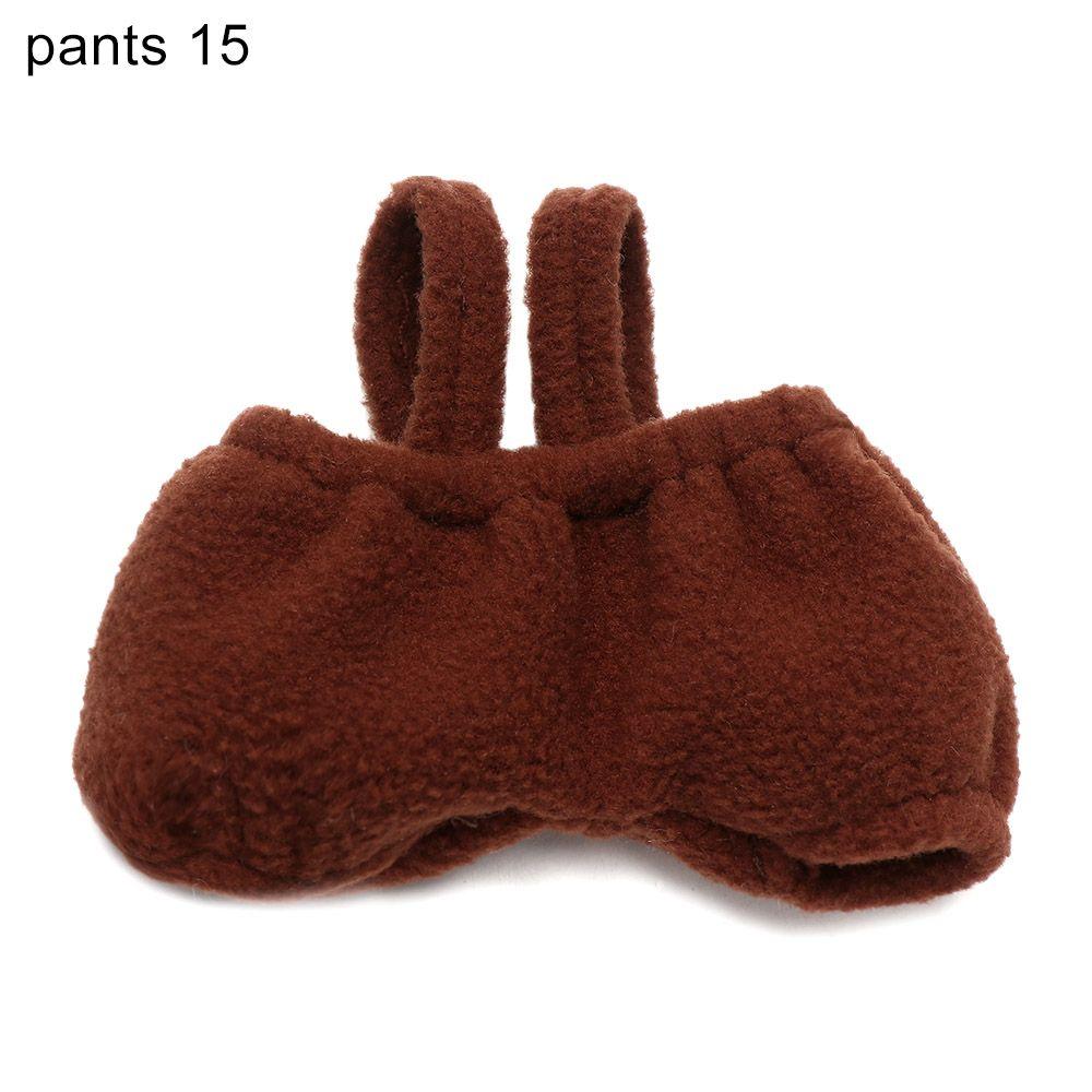 Animal Pattern Cotton Stuffed Dolls Knited Hat Mini Overalls Plush Suspender Pants Doll Clothes