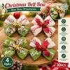 10Pcs Red Green Color Mini Christmas Bell Bow Lightweight Bell Bow Pendant for Wedding Decor