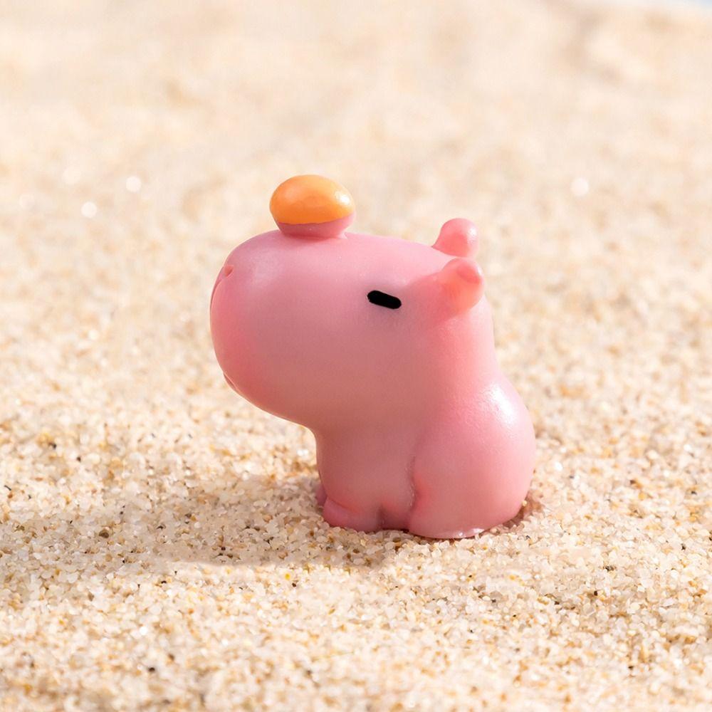 Смола Мультяшная Статуэтка Капибары DIY Аксессуары Миниатюрные Фигурки Капибары Офис Дом Микро Ландшафт Мини Животные Фигурка