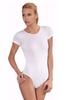 Women's Short Sleeve Bodysuit Hooked Cotton Ladies Athlete Undershirt