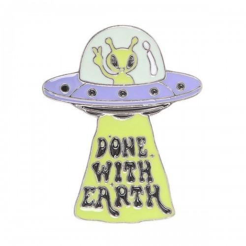 Something Different Glow In The Dark Pin UFO Badge