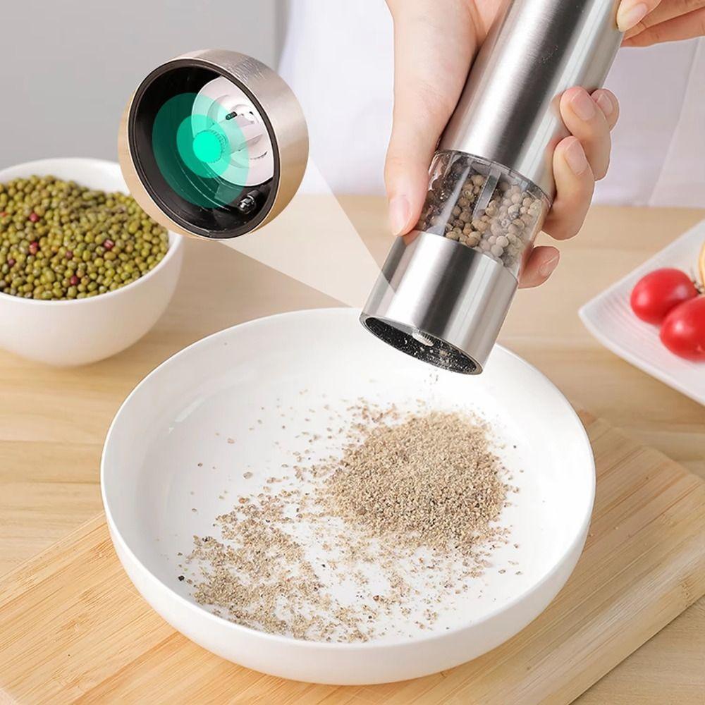Viewable Electric Salt Pepper Grinder One Handed Operation Pepper Grinder  Kitchen