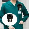 Забавный кофейный значок-клип с черным котом, многофункциональные украшения, милый мультяшный котенок, 2D плоский акриловый зажим для ID, подходит для автомобилей, сумки