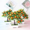 Fake Potted Artificial Plants Bonsai Orange Fruit Tree Potted for Home Wedding Room Decoration Flower Hotel Party Decor