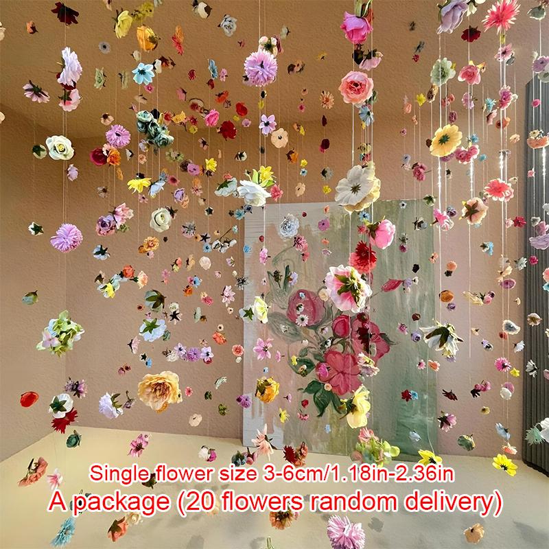A Pack Of 20 Diy Spring Ring Creation Photo Curtain Petal Rain Waterfall Flower Scene Arrangement