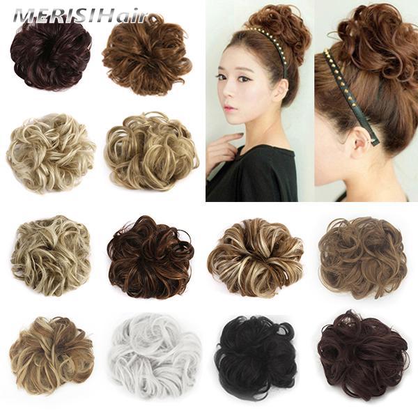 Женские волнистые вьющиеся беспорядочные булочки для волос, синтетические эластичные резинки для волос, резинки для волос, резинки для волос