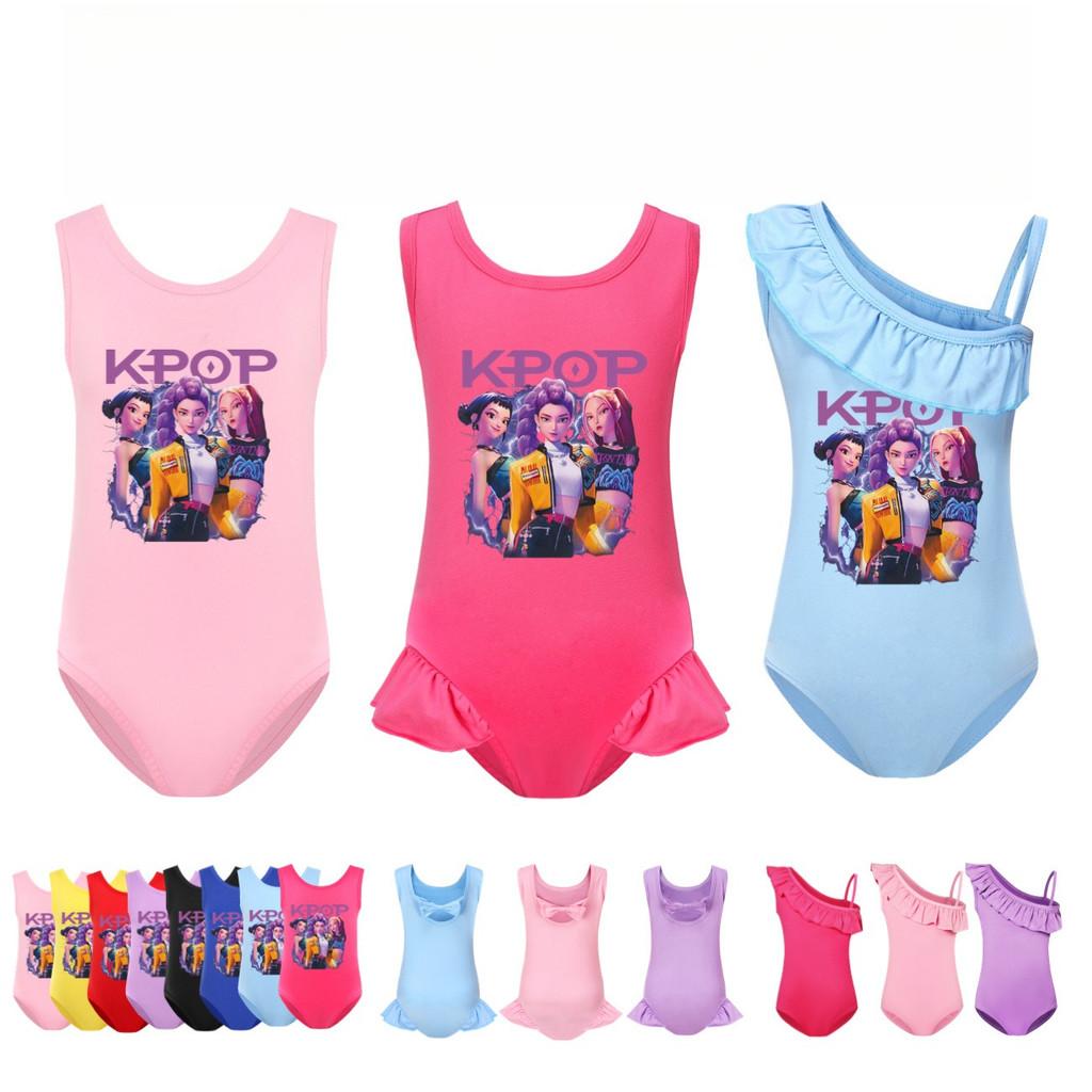 Kids Girls Rumi Mira Zoey Print Swimsuit Swimming One-piece Bodysuit Swimwear