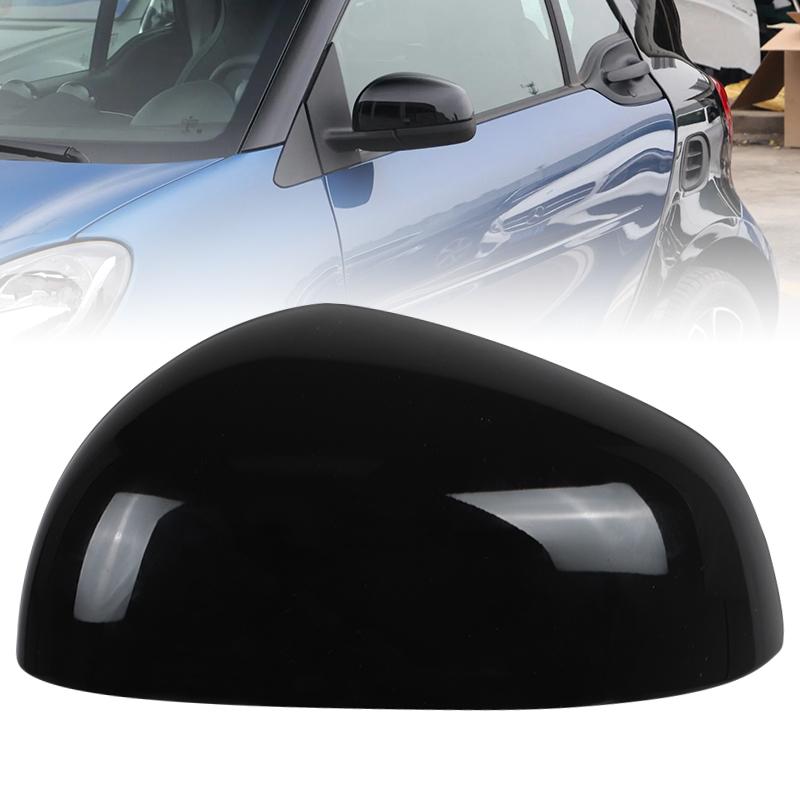 Left/Right Wing Mirror Cover Cap Casing For Smart Fortwo 2015 2016 2017 2018 2024 Gloss Black Replace