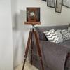 Decorative Design Cameras Old Retro Look Camera Tripod Replica Home Charming Old Camera with Wood Tripod