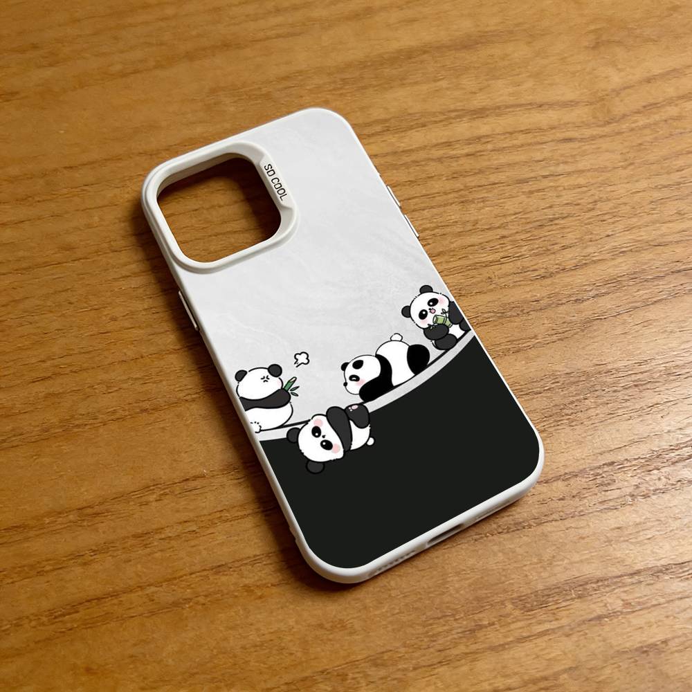 Cute Giant Panda Phone Case for iPhone 17 16 Pro Max Air 15 14 Plus 12 11 Soft Shockproof Cover