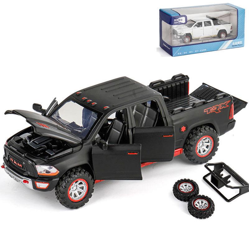 1/32 Scale Dodge Ram Pickup Truck Alloy Off Road Car Diecast Model Sound Light Toy Home Decoration Ornaments Children Birthday Present
